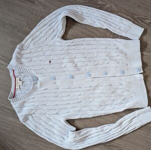 Tommy Hilfiger White Cable Knit Cardigan